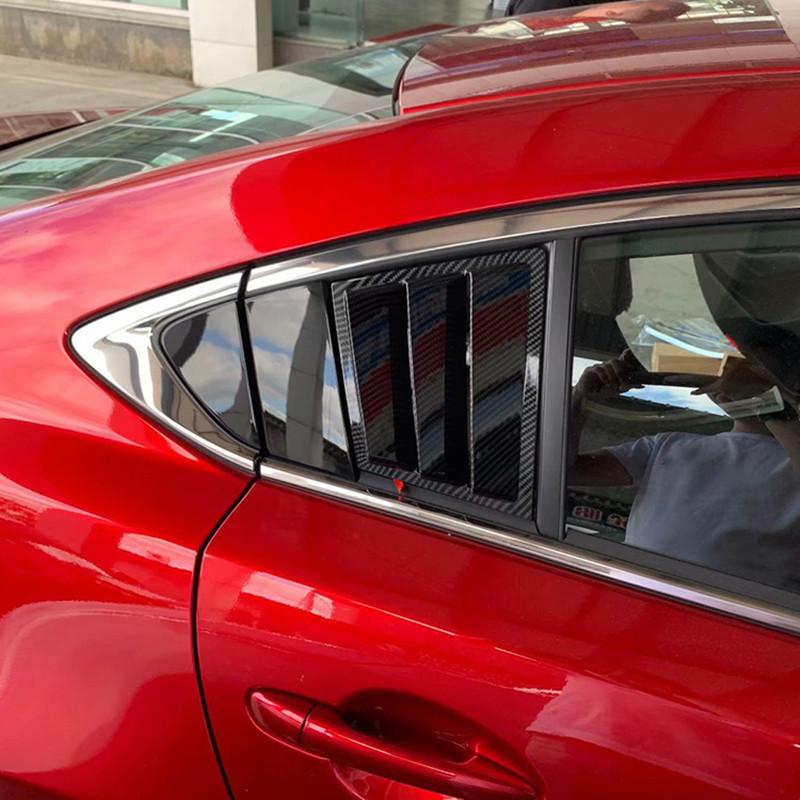 Для Mazda 6 Atenza 2014 2015- АБС-пластик Заднее окно Четверть Жалюзи Накладка Боковой Вентиляционный Отвод Автомобильные Клейкие Аксессуары
