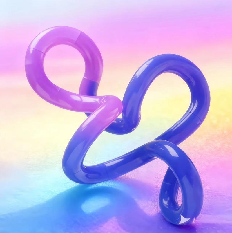 Игрушка-антистресс Tangle с гальваническим покрытием, меняющая цвет в зависимости от температуры, светящаяся, для снятия стресса, улучшения концентрации, для взрослых, офисные подарки