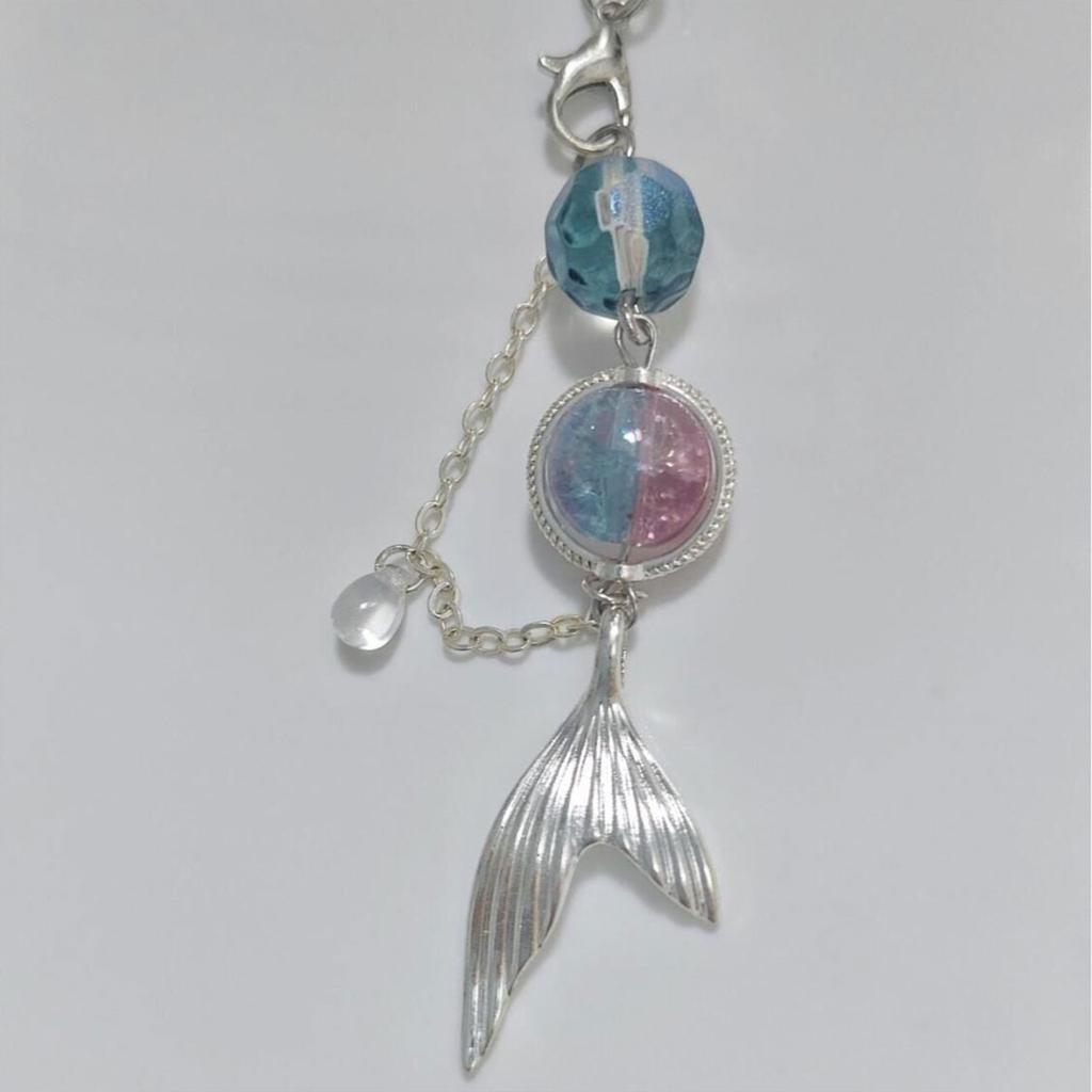 Трендовая цепочка для телефона из бусин ручной работы, универсальный бисерный шнурок для телефона, аксессуар, дизайн «рыбий хвост» для сумок и ключей