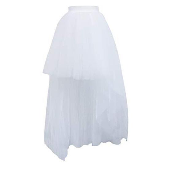 Женская юбка из тюля с эластичной высокой талией, однотонная вечерняя юбка спереди, короткая сзади, длинная легкая юбка из тюля