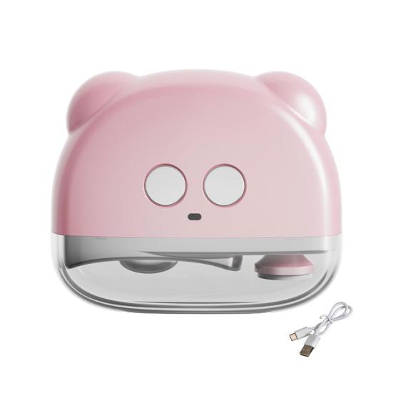 Детская электрическая машинка для стрижки ногтей со светодиодной подсветкой, перезаряжаемая, 3 скорости, автоматический триммер для ногтей, для детей