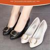 Single Shoes Comfortable Soft Sole Women Spring and Autumn Women's Shoes Middle-aged Shoes Mid-heel Leather Shoes