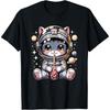 Astronaut Cat Pattern T Shirt For Women Cute Animal 3D Printed Short Sleeves Summer Leisure Tees Round Neck Loose Tops T-Shirts
