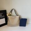 Большая вместительная соломенная сумка для женщин, сумка на плечо для отдыха на море, сумка-тоут для поездок на работу