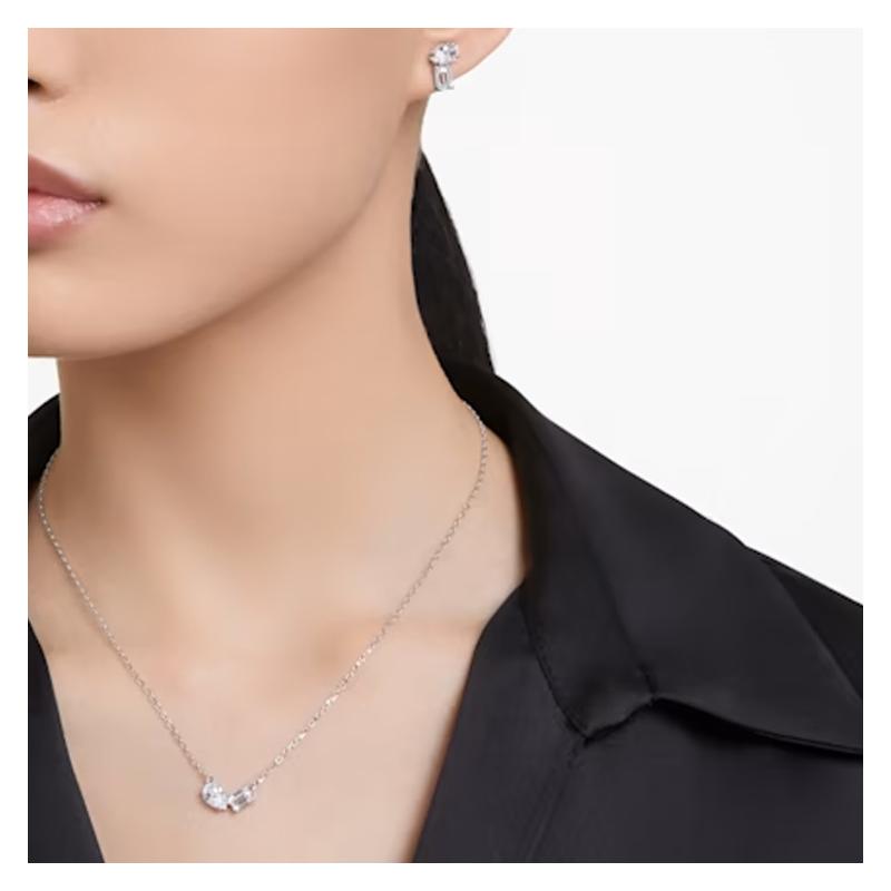 Swarovski Серьги Mesmera с инкрустацией, симметричное украшение, женский серебряный набор 5665829