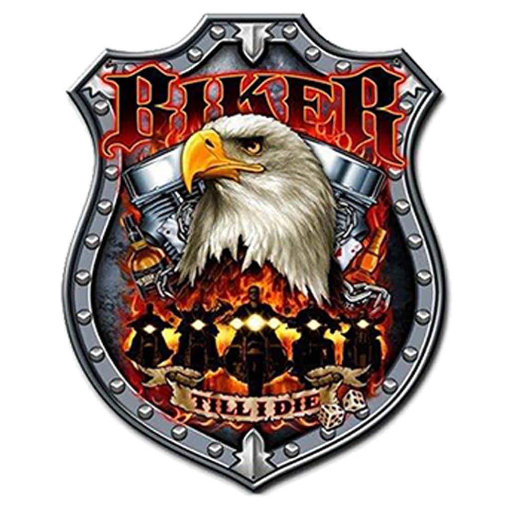 Les Trésors De Lily [A2568] - Retro Metal Sign 'Bikers' Red Gray Vintage - 42x35 Cm (american Eagle- Till I Die)
