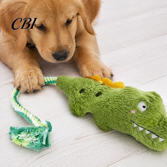Attractive Squeaker Toy for Boredom Relief Plush Crocodile Dog Toy, Squeaky Stuffed Chew Interactive Tug of War Puppy Teething, Small Medium
