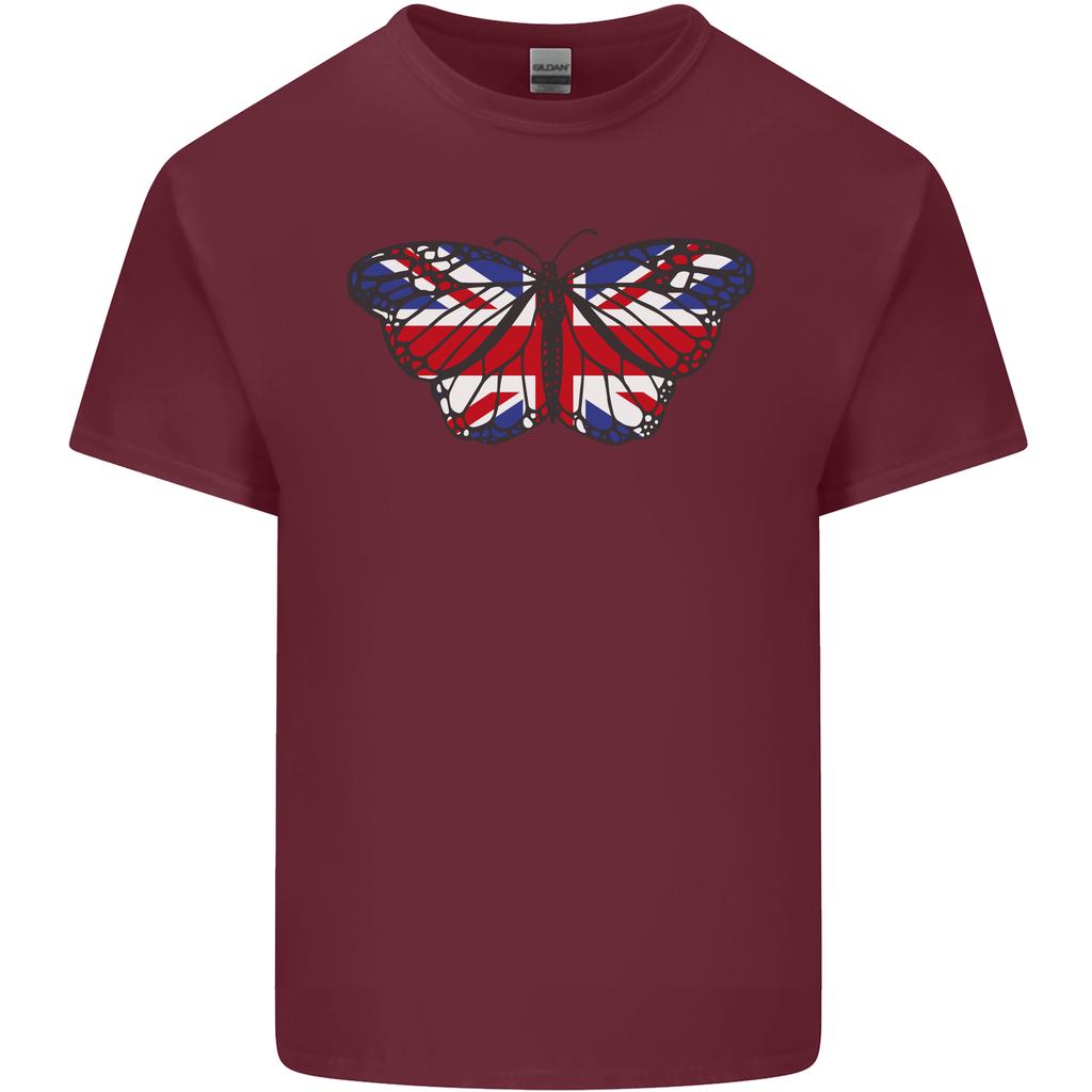 Union Jack Butterfly British Britain Flag Unisexs Light Cotton Tshirt