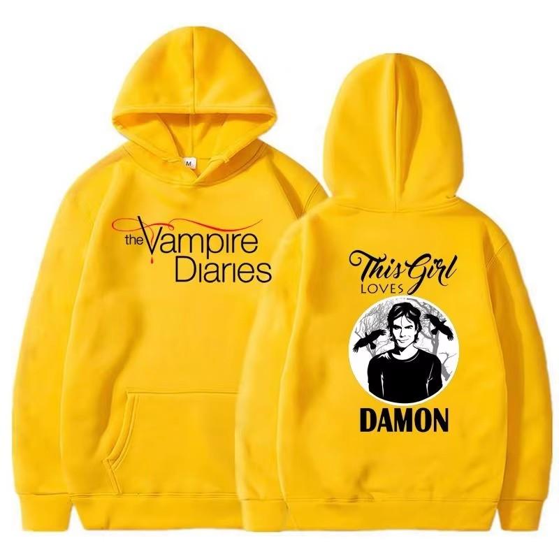 Autumn Men's Women's Hoodies Letter Vampire Printing Unisex Fashion Pullover Long Sleeves Loose Casual Vintage Sweatshirts
