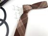 Men'S And Women'S Japanese Retro British 6Cm Narrow Tie Coffee Color Gray Blue Casual Grid, Get Married At Work
