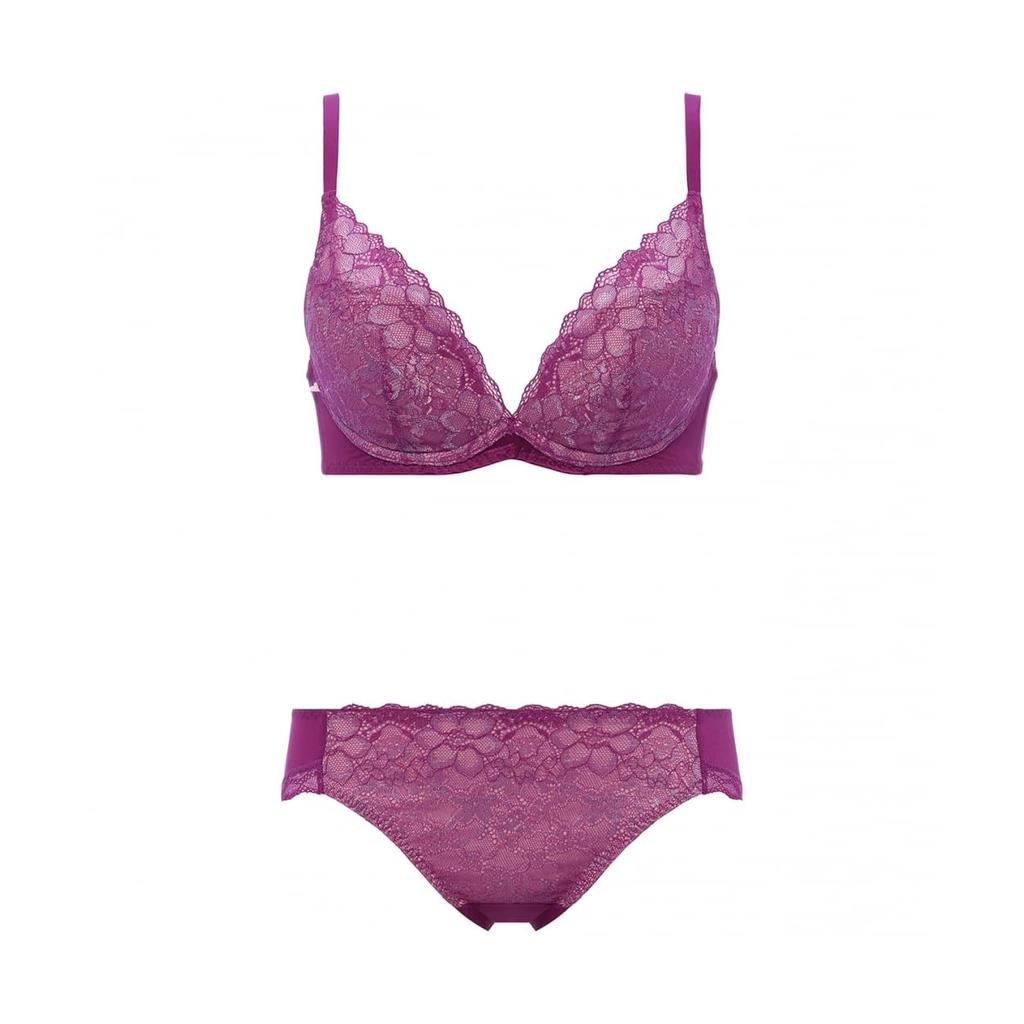 AMOSTYLE Dream Wireless Bra Panty Dream M022 A70M Size Bra, & Set, Daylily, (Purple),