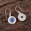 Dark Blue Cat's Eye Gemstone 925 Sterling Silver Jewelry Stylish Earrings 1.40" EE-4-44