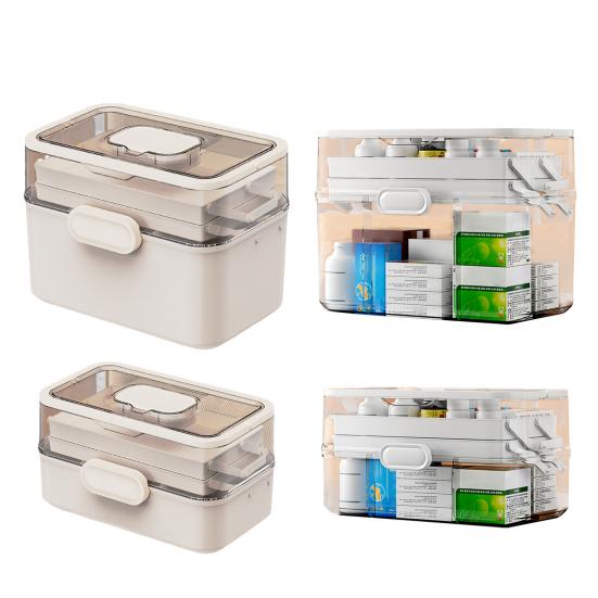 3-х уровневый портативный ящик для хранения лекарств большой емкости пылезащитный прозрачный визуальный дизайн многофункциональный органайзер для таблеток