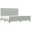 Boxspring Bed with Headboard Light Grey 200 x 200 cm Velvet