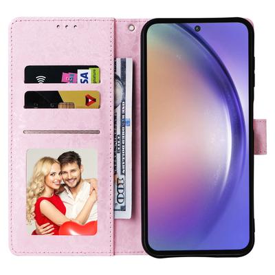 Для Samsung Galaxy A55 5G Кожаный чехол Лакированная накладка на телефон с RFID-блокирующими слотами для карт