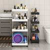 Convenient 3/4-Tier Storage Movable Slide Out Rolling Rack with Wheels for Kitchen Household Shelf