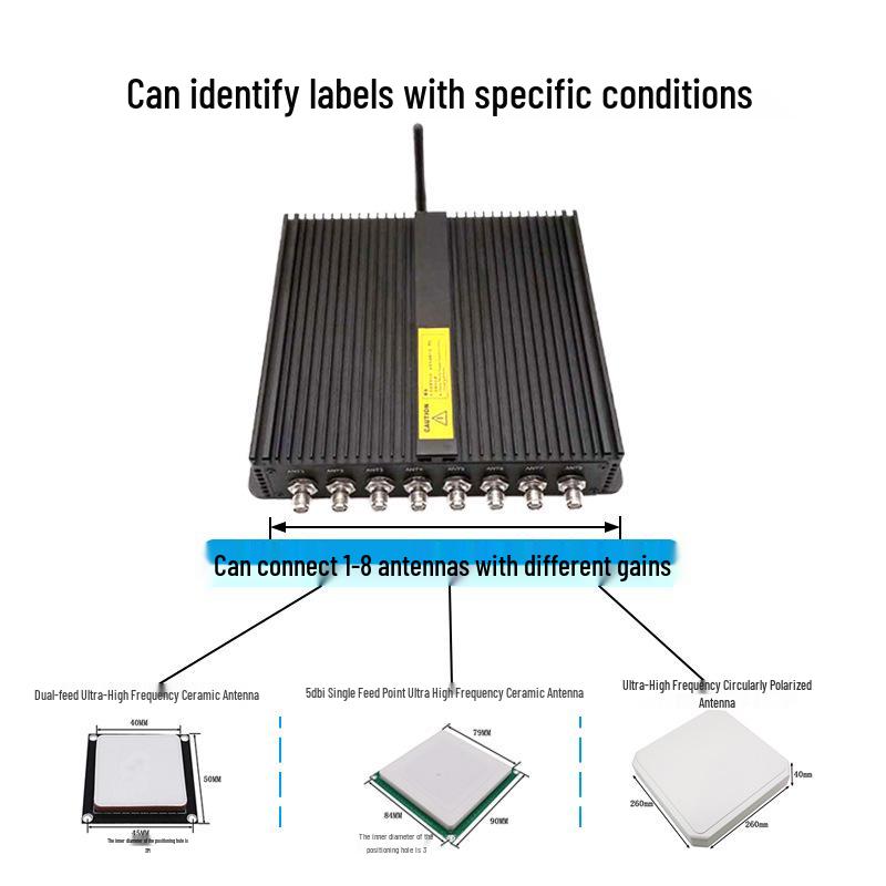 RFID 8-Channel UHF Reader/Writer with WiFi for Warehouse Management and Multi-Antenna Support