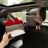 Advanced Sense Thousand Bird Lattice Car Tissue Box Female Car Seat Back Armrest Paper Box Interior Decoration Supplies Storage