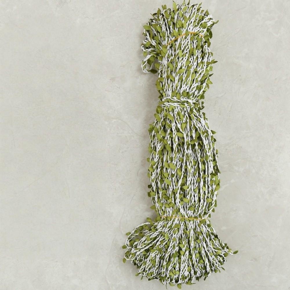 10M/Roll Boho Style Burlap Leaf Ribbon Natural Jute Rope Vine Simulation Vine Gift Decoration