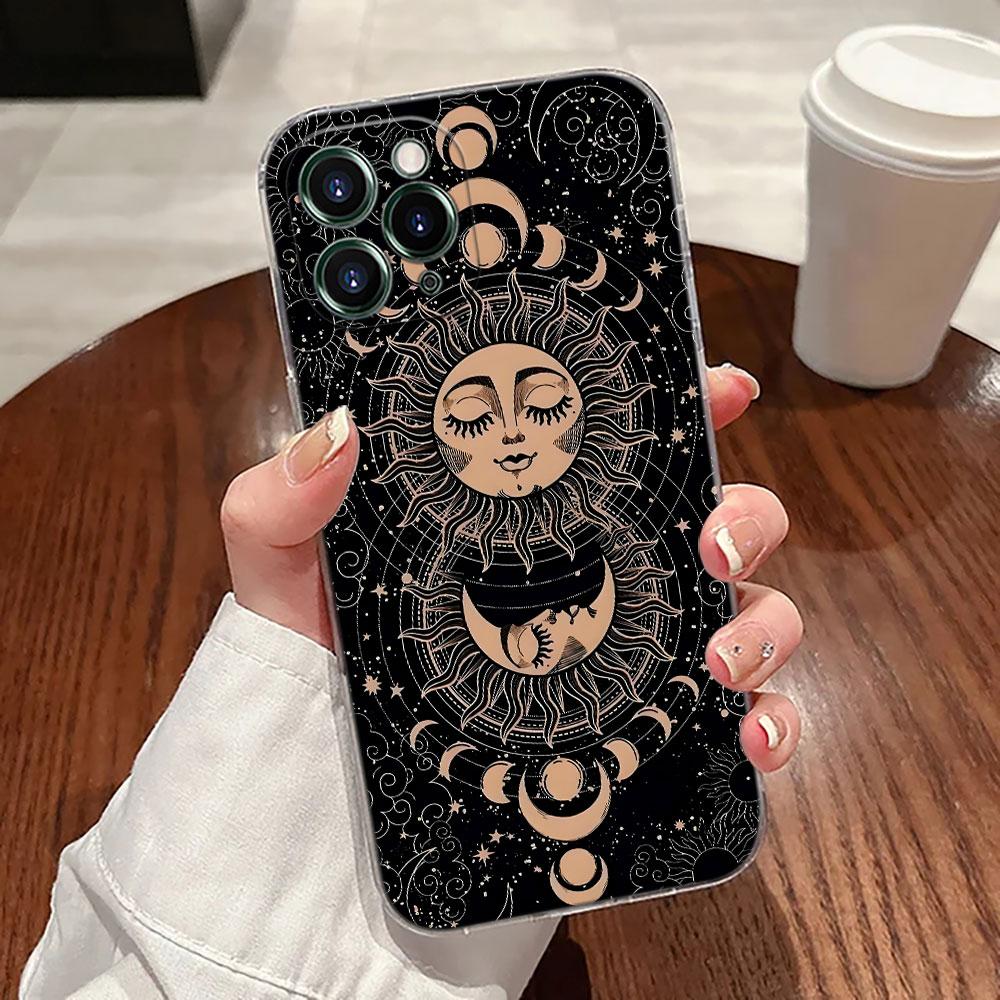 Чехол-футляр с картой Таро Солнце и Луна, Астрология, Магия для Apple iPhone 17 16 15 14 13 12 11 Pro Max 16 Plus 16E 17Air 17Pro Чехол для телефона Funda