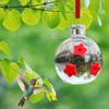 Hanging Hummingbird Feeder Round Clear Outdoor Hummingbird Water Dispenser with 3 Flower Ports for Yard Decoration