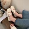 Французские одинарные туфли женские нежные вечерний бриз на плоской подошве маленькие кожаные туфли весна и лето 2025 новые модели с юбками туфли Мэри Джейн Дуду