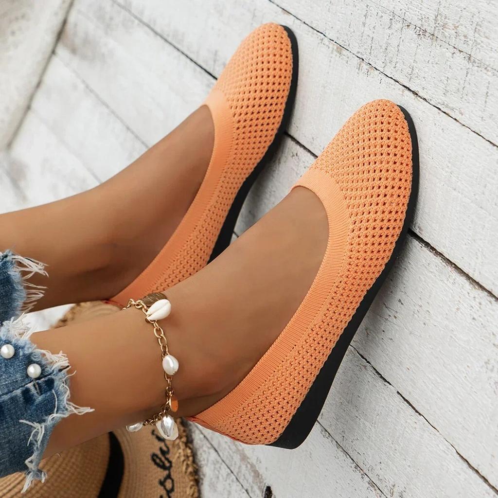 Женская обувь на плоской подошве, весенне-осенняя новая модная обувь на мелком каблуке с круглым носком, удобная повседневная обувь с дышащей сеткой и босиком