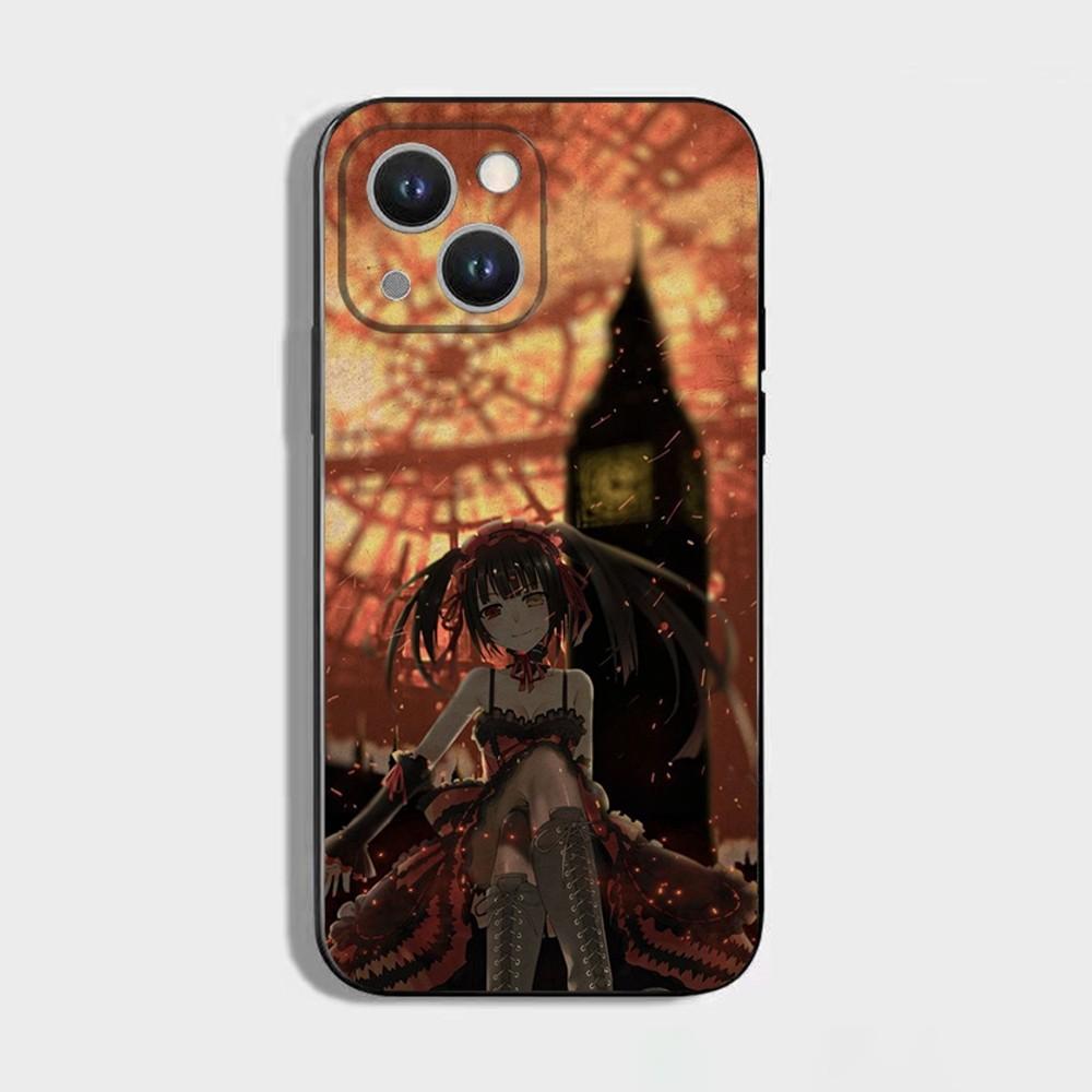Токисаки Куруми Date a live 1 Чехол для телефона Для iPhone 16 15 Plus 14 13 Pro Max 12 Mini 11 X XS XR 7 8 8Plus Черный Мягкий Чехол для телефона