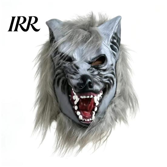 Halloween Mask for Adults Werewolf Full Head Mask, Latex Wolf Cosplay Headgear with Realistic Hair Fur, Party Haunted House Prop, Adjustable