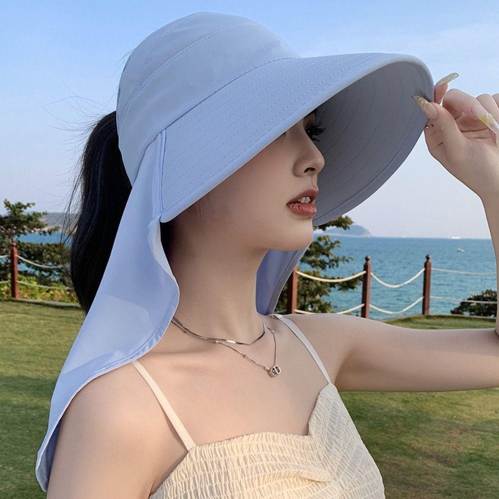 Breathable Sun Hat Neck Protection Beach Cap Fashion Shawl Sunscreen Hat Outdoor