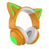 Foldable Head-mounted Cat Ear LED Glowing Gaming Headset Heavy Bass Bluetooth 5.0 Earphones True Wireless Headphone with Microphone