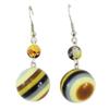 [R3654] - Gray Brown 'Coloriage' Resin Earrings - 35x20 Mm