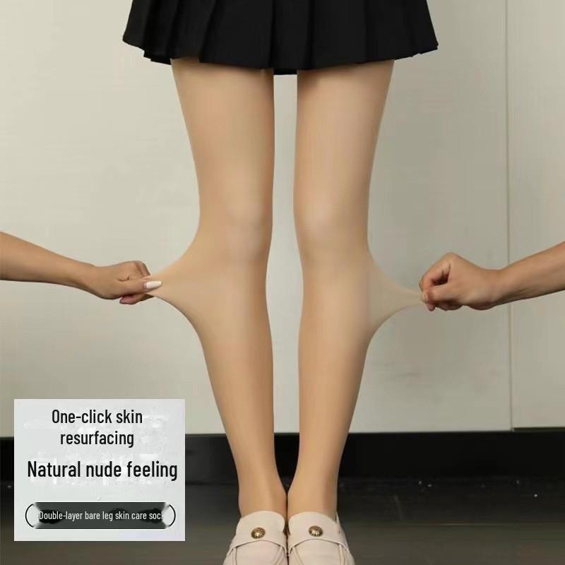 Улучшенные двухслойные леггинсы телесного цвета из бархата - чулки телесного цвета толщиной 720 игл для осени/зимы