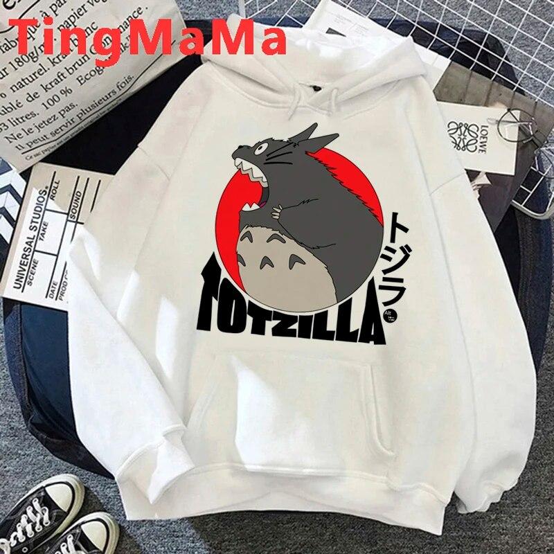 Толстовки с капюшоном из японского аниме, женские толстовки с капюшоном Kawaii Miyazaki Hayao, уличная одежда с рисунком унисекс, толстовки в стиле Харадзюку, женские унисекс