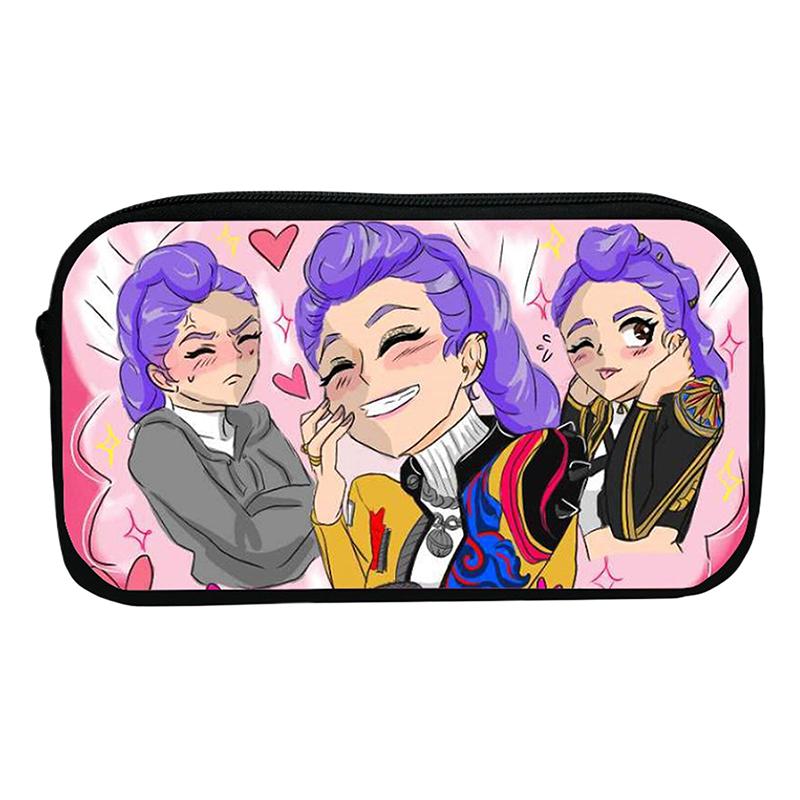 Kpop Охотники на демонов Студенческий пенал Мультяшный Вместительный пенал Канцелярские принадлежности Сумка для хранения косметики для девочки Подарки
