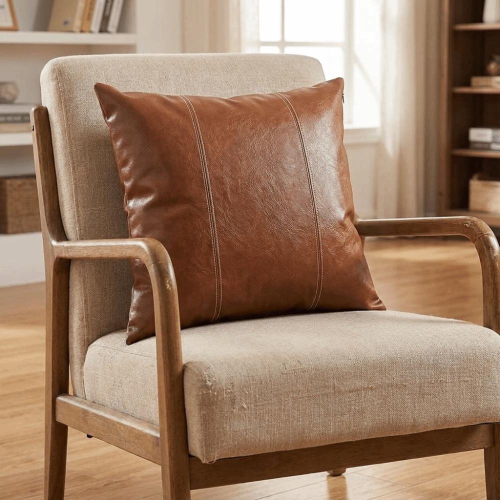 Waterproof PU Leather Throw Pillow Covers Zipper Style Pillowcase Cushion Cover Living Room