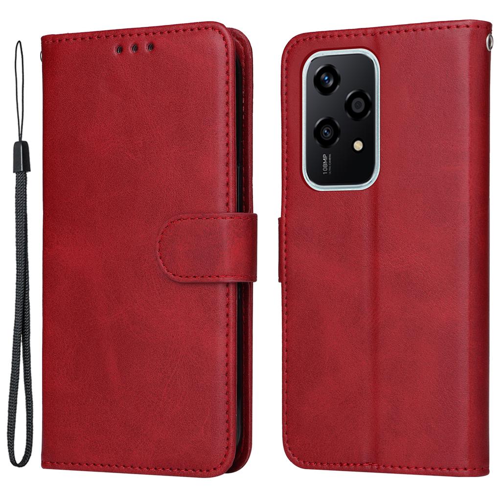 For Honor 200 Lite Case Calf Texture Leather Wallet Card Slots Magnetic Buckle Phone Cover