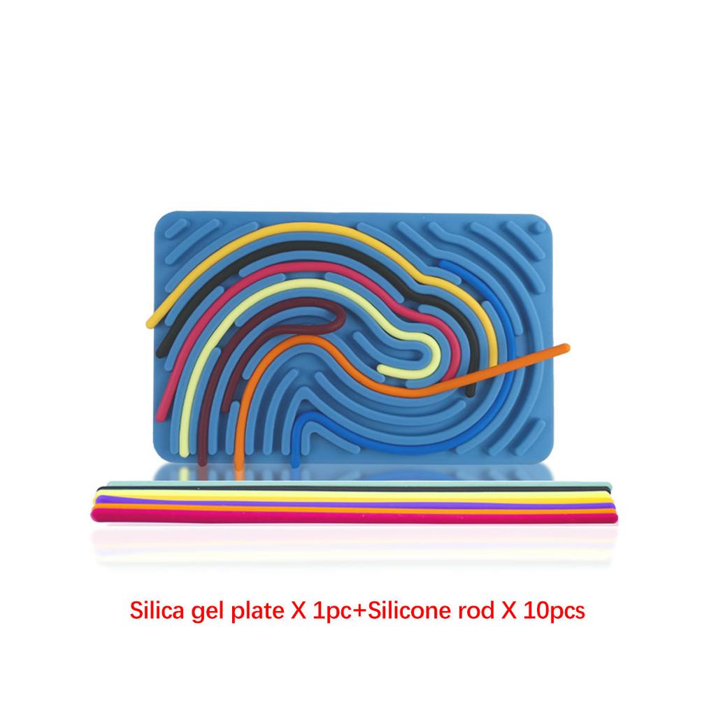 Silicone Sensory Activity Board To Relieve Stress and Improve Creativity, Imagination and Thinking Training Device, Multi-color