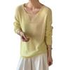 Hollow Sequined Thin Knitted Sweater Women's Summer New Loose Long-sleeved Versatile Sunscreen Blouse Top