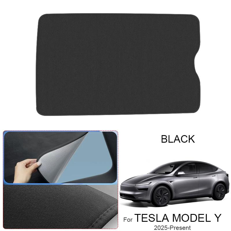 Auto Anti-UV For TESLA MODEL Y 2023-2026 Car Suede Fabric Electrostatic Adsorption Sunroof Sunshade Heat Insulation Skylight