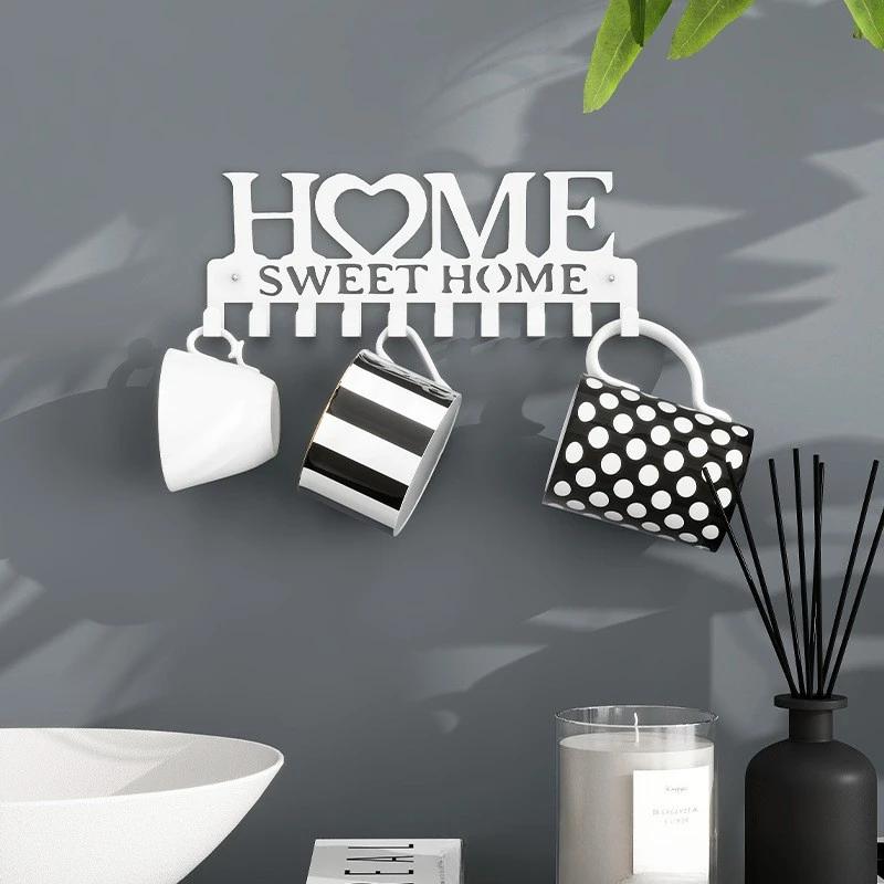 1шт настенный держатель для ключей Sweet Home, настенный крючок для ключей, креативный держатель для ключей для входной двери