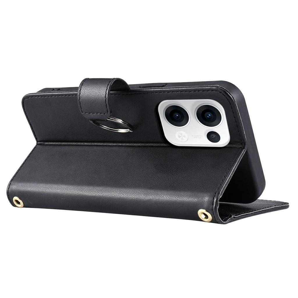 Для Oppo Reno13 5G (Глобальный) Кожаный чехол-кроссбоди с кольцом-пряжкой, кошелек-подставка, ромбовидная мобильная накладка