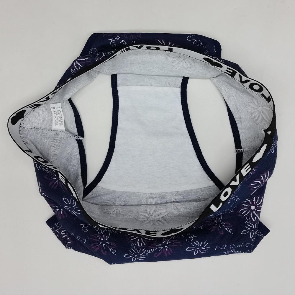 Женское нижнее белье из хлопка со средней талией и цветочным принтом, сексуальные женские трусики, трусы, нижнее белье больших размеров для женщин, 6 шт./лот