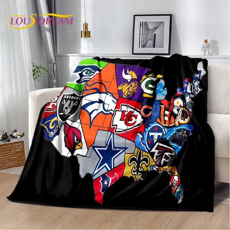 3D American Football Rugby Team Soft Flannel Blanket for Beds Bedroom Sofa Picnic,Throw Blanket for Cover Outdoors Leisure Gift