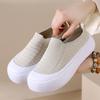 Summer New Simple Thick-soled Flying-woven Half-tray Fashionable Versatile Casual Women's Shoes Breathable Minimalist Fisherman Shoes