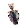Ruby In Zoisite Lab-Created 925 Sterling Silver Gift Two Tone Pendant 1.25" y4S78