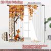 2pcs, 2D FLAT PRINTING Curtains (Without Rod) Autumn Fox(2) Halloween Festival Popular Curtains&Drapes Durable Polyester