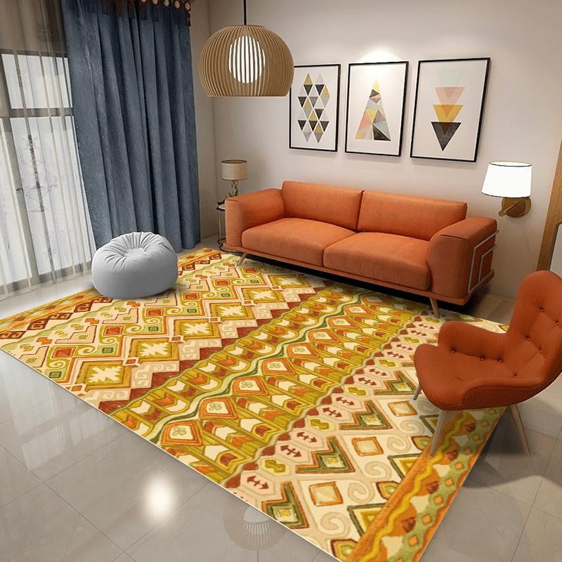 Nordic Style Moroccan Living Room Carpet Sofa Coffee Table Crystal Velvet Carpet Home Bedroom Full Bed Side Blanket