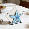 Ocean Themed Wooden Napkin Holder for Table, Summer Coastal Napkin Dispenser, Rustic Tissue Holder for Kitchen, Dining Room