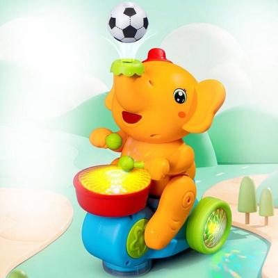 Игрушки для ползания для младенцев 6-12 месяцев, Слоник, который стучит по барабану, дует в шарик, Ходячая машинка с музыкой и светом, Музыкальный поезд, Обучающая игрушка для младенцев
